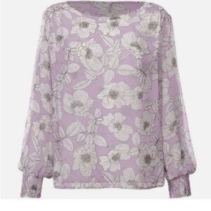 Cabi Long Sleeve Top M Poppy